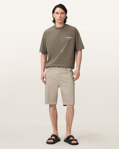 AllSaints Switch Slim Fit Cotton Shorts Pasilla Brown