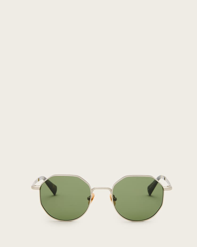 AllSaints Blake Round Sunglasses Women's Silver/Khaki Tort Women's
