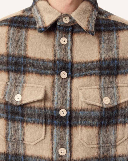 AllSaints Mogamy Long Sleeve Check Shirt Beige