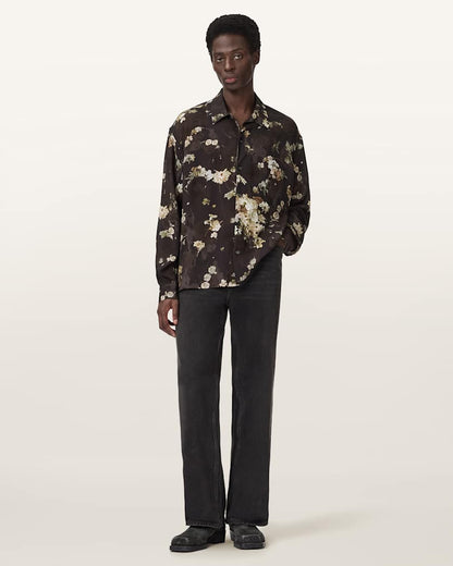 AllSaints Armada Long Sleeve Shirt Jet Black