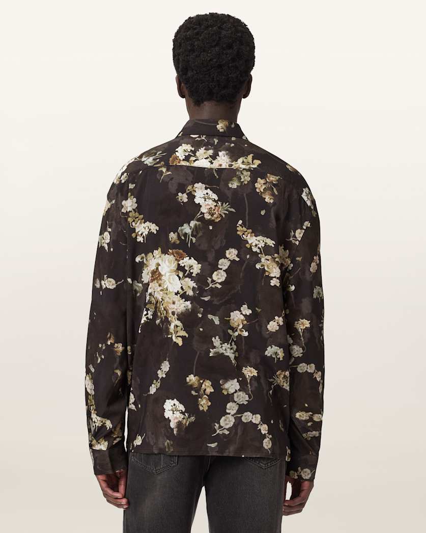 AllSaints Armada Long Sleeve Shirt Jet Black