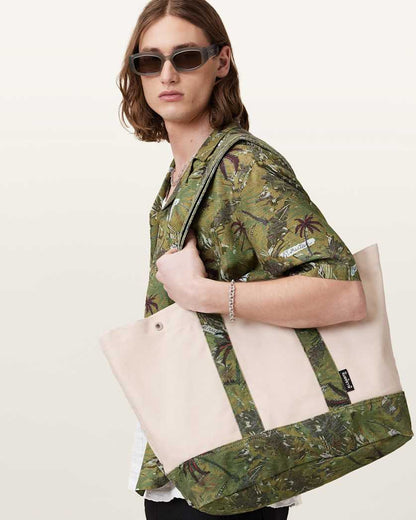 AllSaints Jett Beach Tote Bag Ecru