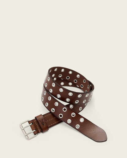 AllSaints Sturge Leather Belt Brown