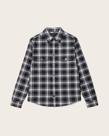 AllSaints Hamura Checked Relaxed Fit Shirt Black