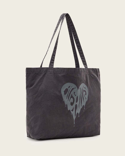 AllSaints Trip Cotton Tote Bag Washed Black