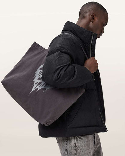 AllSaints Trip Cotton Tote Bag Washed Black