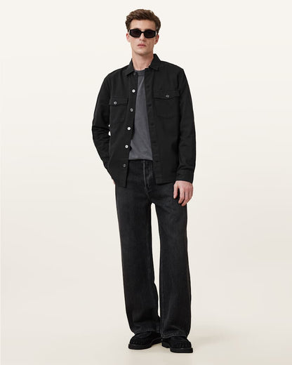 AllSaints Spotter Slim Fit Overshirt Parma Blue