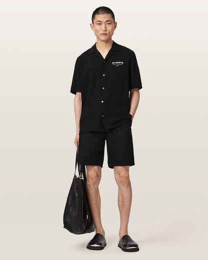 AllSaints Underground Relaxed Fit Logo Shirt Clouded Grey