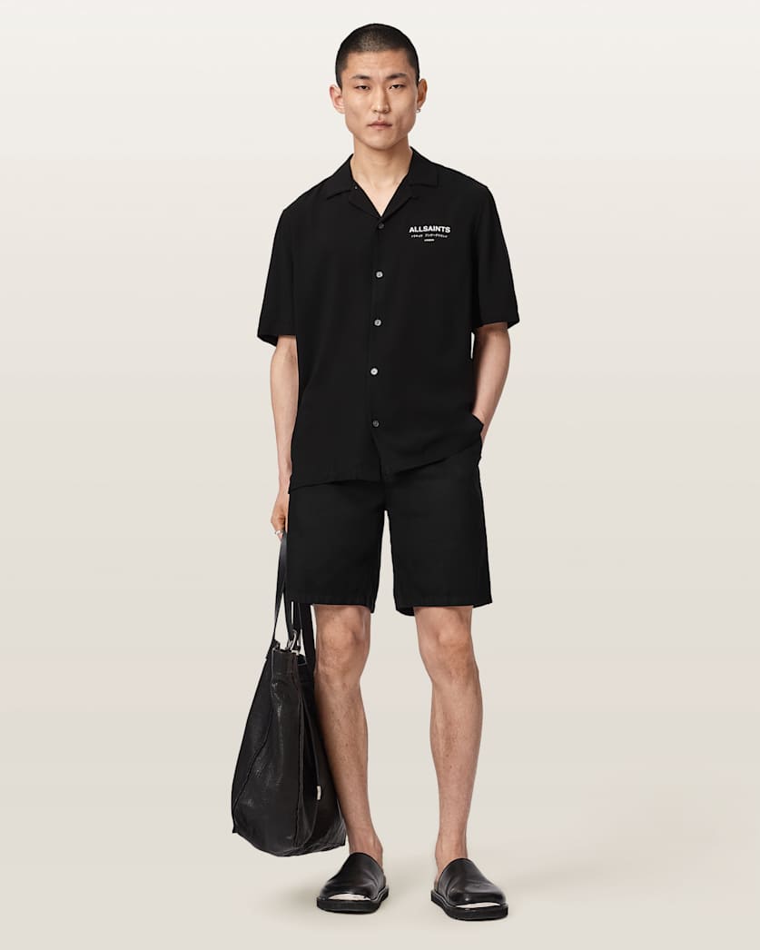 AllSaints Underground Relaxed Fit Logo Shirt Clouded Grey