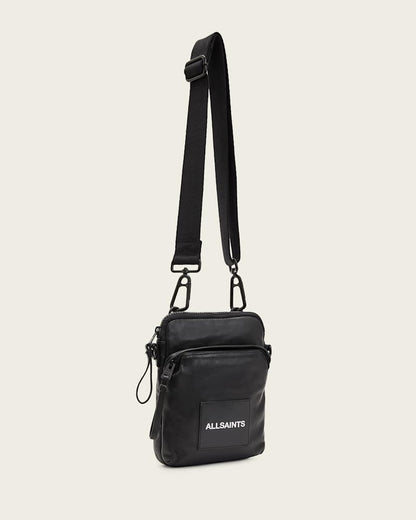 AllSaints Falcon Leather Pouch Bag Black