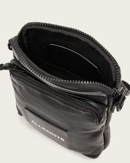 AllSaints Falcon Leather Pouch Bag Black