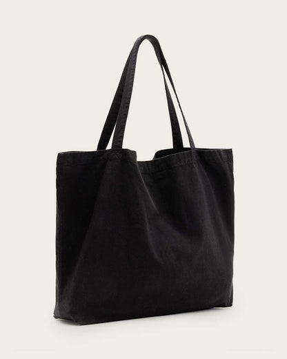 AllSaints Underground Logo Printed Tote Bag Black/Chalk