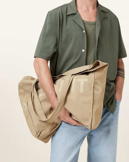 AllSaints Biggy Large Tote Bag Light Khaki