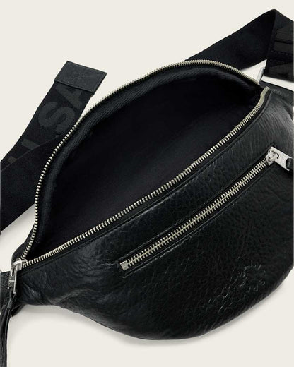AllSaints Itoko Leather Bum Bag Black