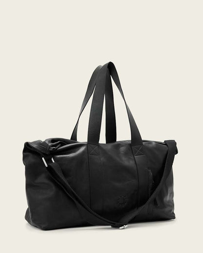 AllSaints Kei Leather Weekender Bag Black
