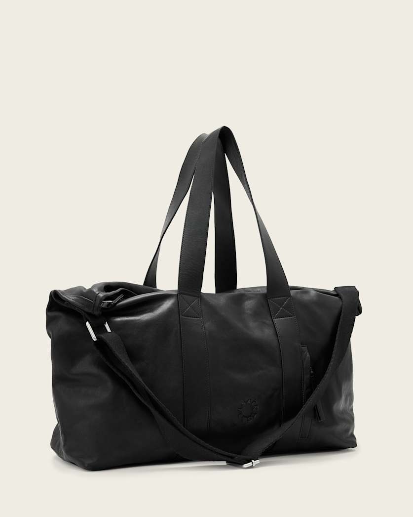 AllSaints Kei Leather Weekender Bag Black