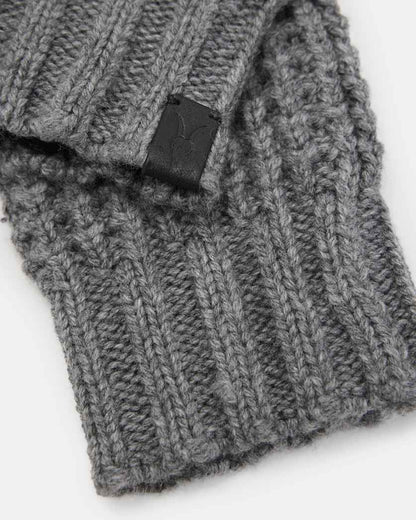 AllSaints Nevada Fingerless Wool Blend Gloves Grey Marl