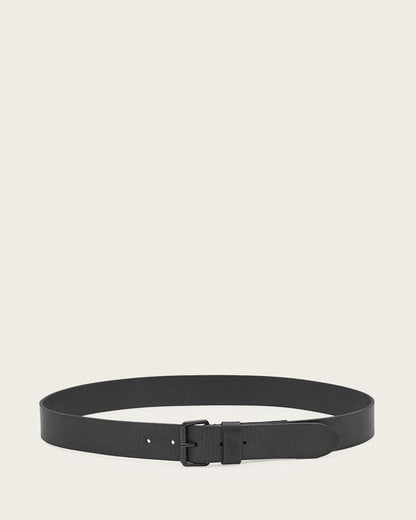 AllSaints Dunston Leather Embossed Belt Black