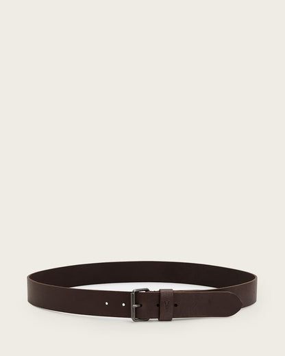 AllSaints Dunston Leather Embossed Belt Black