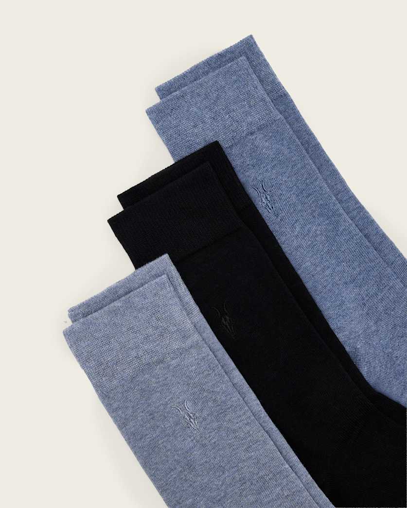 AllSaints Adan Multi Pack Socks Agate Blue