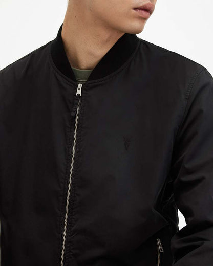AllSaints Bassett Ramskull Bomber Jacket Black