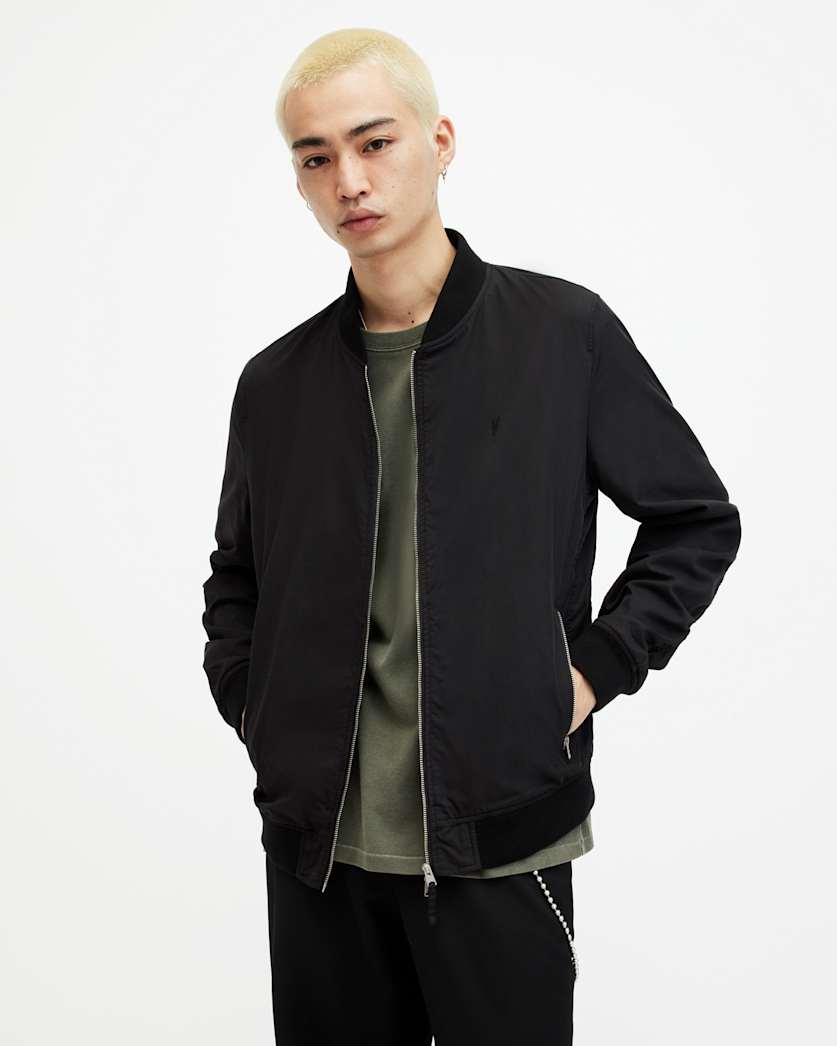 AllSaints Bassett Ramskull Bomber Jacket Black