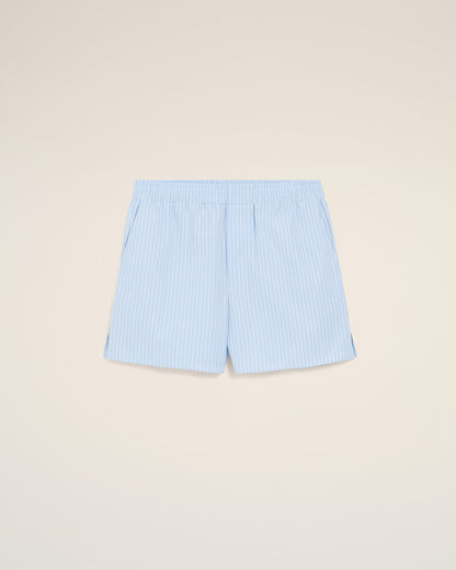 AmiParis Blue Cotton Elasticated Shorts