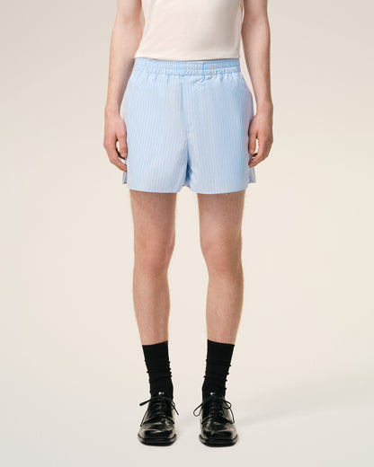 AmiParis Blue Cotton Elasticated Shorts