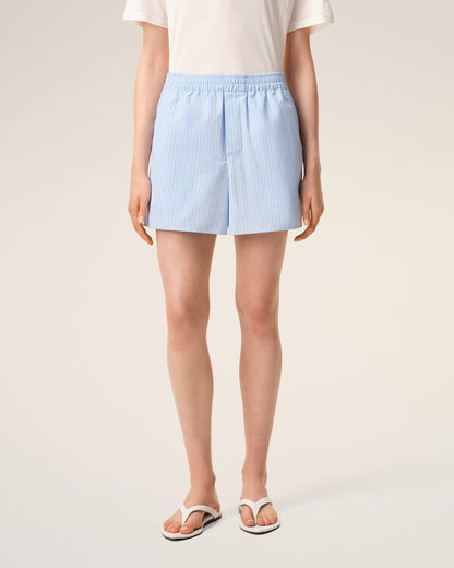AmiParis Blue Cotton Elasticated Shorts