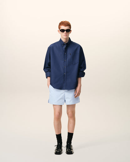 AmiParis Blue Cotton Elasticated Shorts