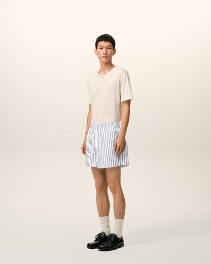 AmiParis White Cotton Elasticated Shorts