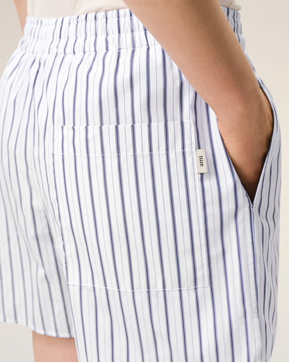 AmiParis White Cotton Elasticated Shorts