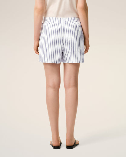 AmiParis White Cotton Elasticated Shorts
