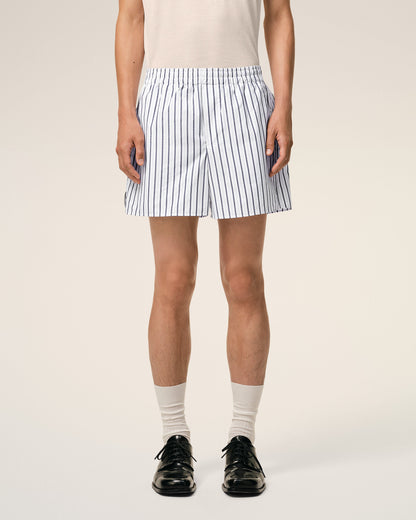 AmiParis White Cotton Elasticated Shorts