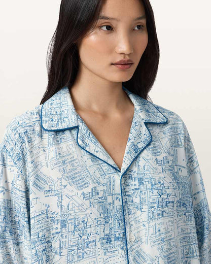 AllSaints Maude Pyjama Set Women's Map Blue Women's