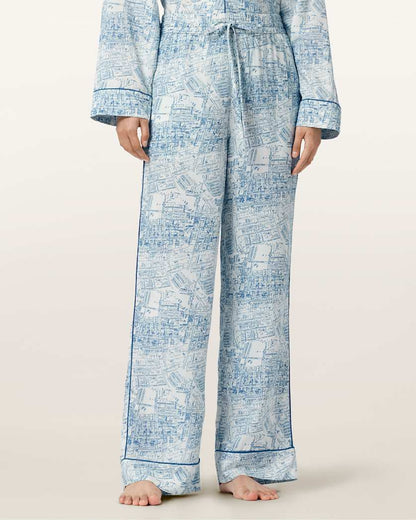 AllSaints Maude Pyjama Set Women's Map Blue Women's