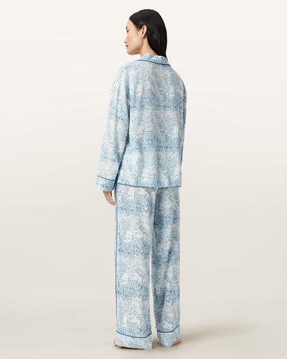 AllSaints Maude Pyjama Set Women's Map Blue Women's