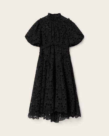 AllSaints Odette Broiderie Anglais Maxi Dress Women's Black Women's