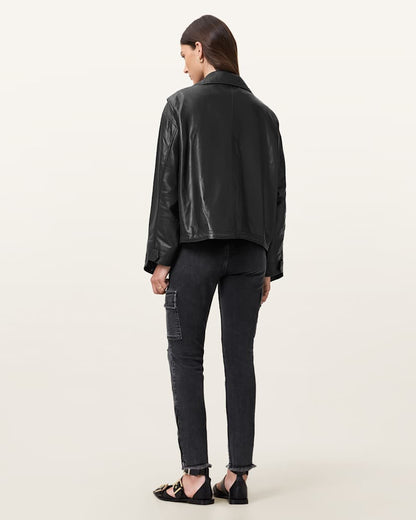 AllSaints Duran Skinny Denim Cargo Jeans Women's Washed Black Women's