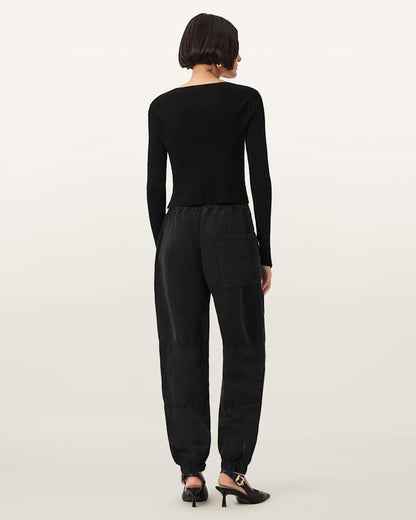 AllSaints Val Cargo Linen Blend Pants Women's Midnight Blue Women's