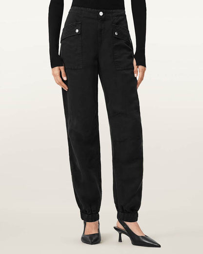 AllSaints Val Cargo Linen Blend Pants Women's Midnight Blue Women's