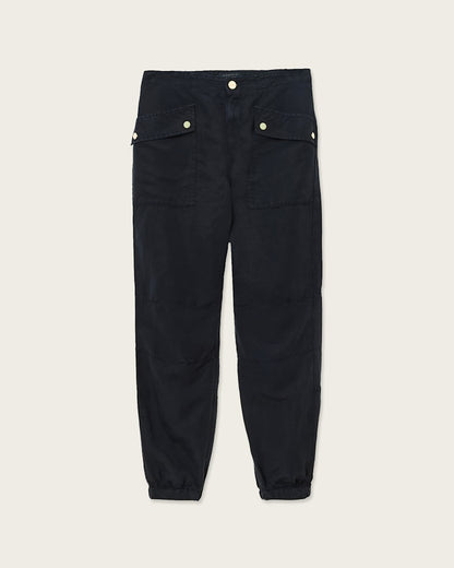 AllSaints Val Cargo Linen Blend Pants Women's Midnight Blue Women's