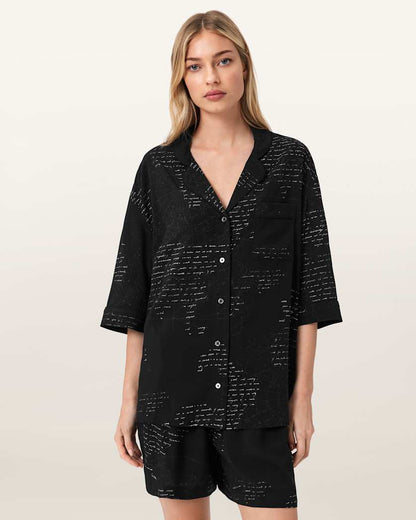 AllSaints Clem Pj Set Women's Script Black Women's