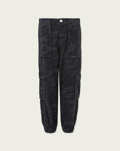 AllSaints Freda Camouflage Denim Cargo Pants Women's Camo Ink Blue Women's