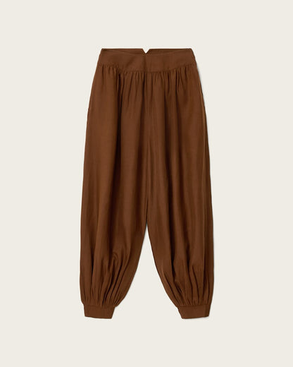 AllSaints Harrie Linen Blend Baggy Fit Pants Women's Hot Choc Brown Women's