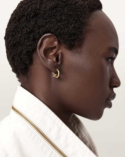 AllSaints Laio Spike Front Back Earrings Women's Warm Brass Women's