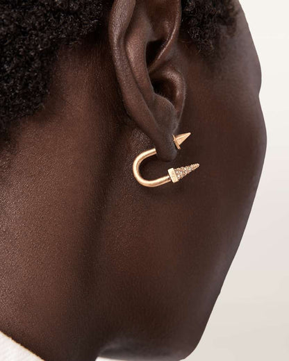 AllSaints Laio Spike Front Back Earrings Women's Warm Brass Women's