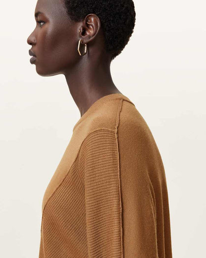 AllSaints Isla Crew Neck Merino Jumper Women's Sand Grey Women's