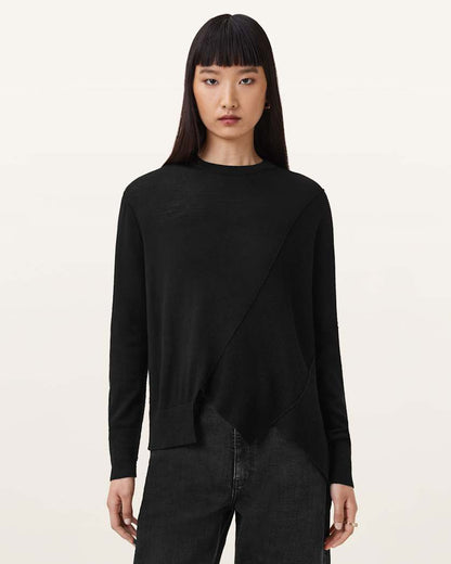 AllSaints Isla Crew Neck Merino Sweater Women's Chalk White Women's