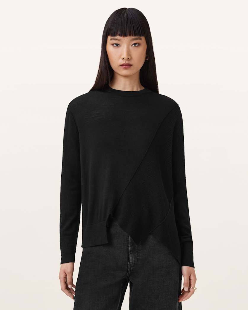 AllSaints Isla Crew Neck Merino Sweater Women's Chalk White Women's
